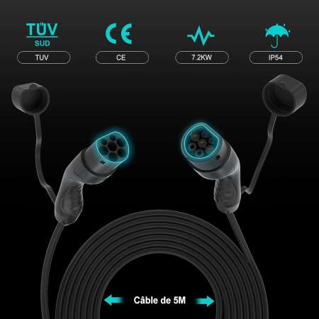 Câble recharge Type 2 - 7.2kW %separator% %discount-price%